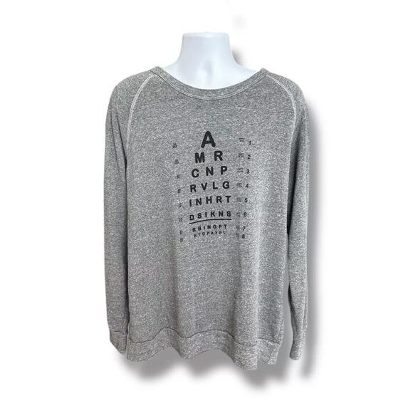 Allen Stone American Privilege Eye Chart Graphic Crewneck Sweatshirt 2XL - Picture 1 of 4